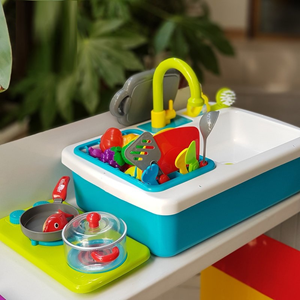 اسباب بازی سینک ظرفشویی کودک همراه با اجاق گاز بزرگ FIVESTAR TOYS LERNING FUN_اسباب بازی